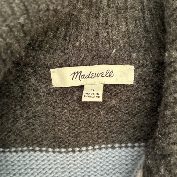 Madewell Blue and Black Striped Sweater - Picture 6 of 8